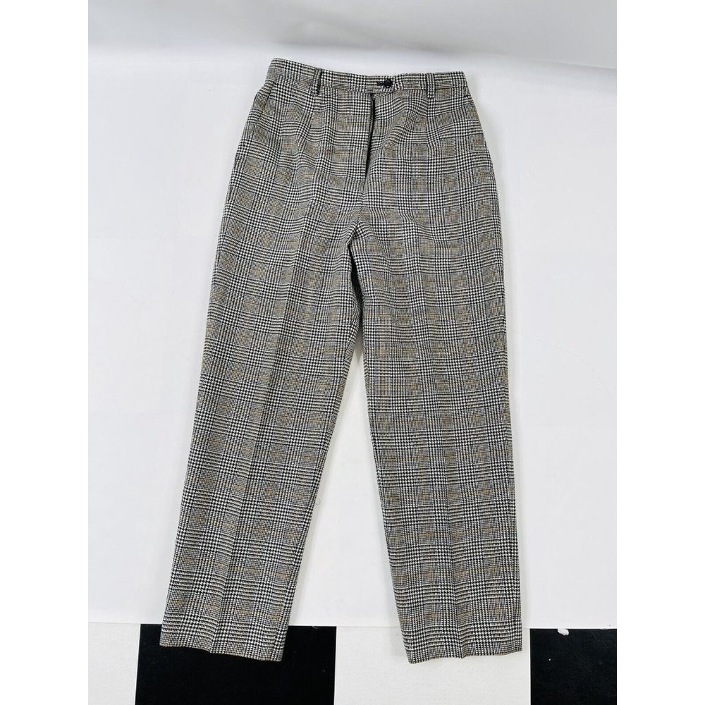 Pendleton Wool Houndstooth Plaid Pleated Trouser … - image 6